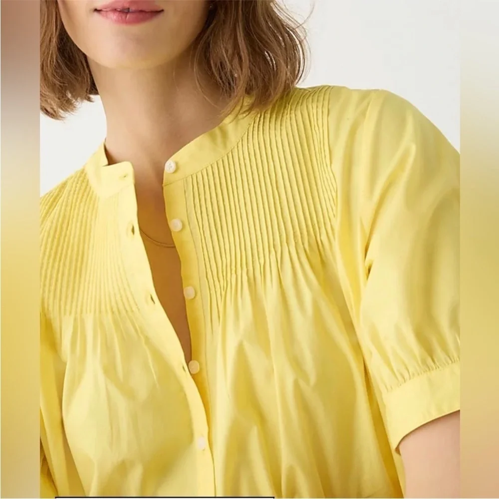 J. Crew Short-sleeve mini shirtdress in cotton poplin yellow BP881 Size S